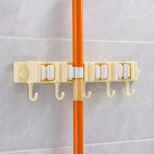 Self-Adhesive Wall-Mount Broom & Mop Holder Rack