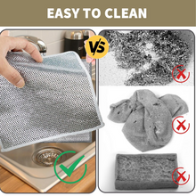 Double-Sided Microfiber Cloth & Stainless Steel Scrubber – Non-Scratch Wire (1 Pc, 20x20 cm)