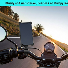 Mobile Phone Holder With Easy Adjustable Rear View Mirror Mount Solid Metal Cradle Stand Suitable for Bike & Mobile Phones